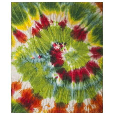 Safavieh Paint Brush Medium Rectangle Area Rug, Green and Orange - 6 ft.-7 in. x 9 ft. PTB125D-6